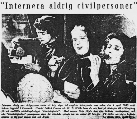Ravensbrück ve Bergen - Belsen toplama kampından kurtarılmış Türkiye vatandaşı Yahudilerin  Türkiye'ye gitmeden önce Gothenburg'a gelmeleri hakkında İsveç basınında çıkmış haber 